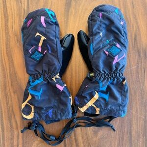 Burton Kids' Black and Multicolor Mittens